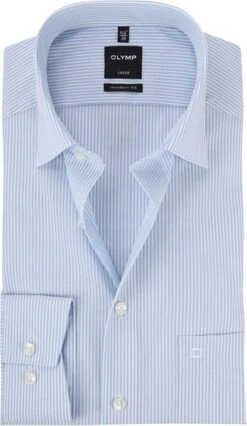 OLYMP Luxor MF Overhemd Streep Blauw SL7