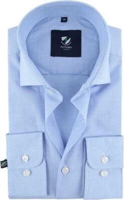 Suitable Respect Overhemd Ruit Blauw
