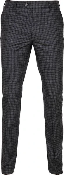 Suitable Pantalon Milano Wol Blend Ruit Antraciet