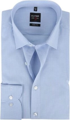 OLYMP Overhemd Level 5 Ruit Blauw