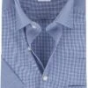 OLYMP Overhemd Luxor Korte Mouw Ruit Royal Blauw -Kleding Kortings Winkel 70131 1