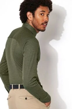 Desoto Overhemd Strijkvrij Modern Kent Donkergroen -Kleding Kortings Winkel 70459 3