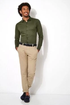Desoto Overhemd Strijkvrij Modern Kent Donkergroen -Kleding Kortings Winkel 70459 5