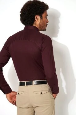 Desoto Overhemd Strijkvrij Modern Kent Donkerpaars -Kleding Kortings Winkel 71268 3