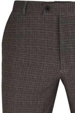 Suitable Pantalon Jersey Ruit Bruin -Kleding Kortings Winkel 72344 2