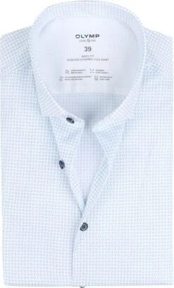OLYMP Overhemd Level 5 24/Seven Print Wit -Kleding Kortings Winkel 72630 3 1