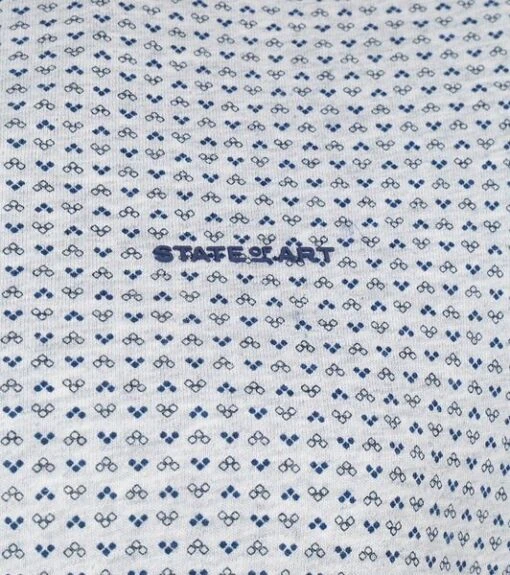 State Of Art Polo Print Grijs Blauw - Afbeelding 4