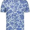 R2 Overhemd Korte Mouwen Bloemen Blauw -Kleding Kortings Winkel 73988 1