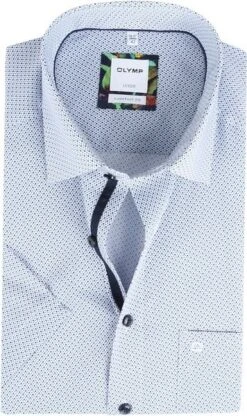 OLYMP Korte Mouwen Overhemd Luxor Blauw -Kleding Kortings Winkel 73989 1 1