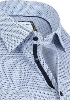 OLYMP Korte Mouwen Overhemd Luxor Blauw -Kleding Kortings Winkel 73989 2 1