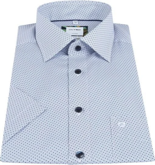 OLYMP Korte Mouwen Overhemd Luxor Blauw - Afbeelding 6