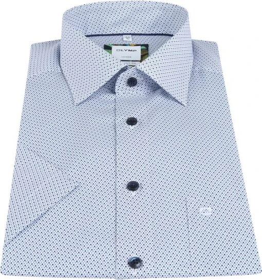 OLYMP Korte Mouwen Overhemd Luxor Blauw - Afbeelding 3