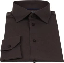 Ledub Tricot Overhemd Donkerbruin -Kleding Kortings Winkel 74328 3 1