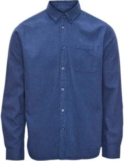 KnowledgeCotton Apparel Overhemd Donkerblauw
