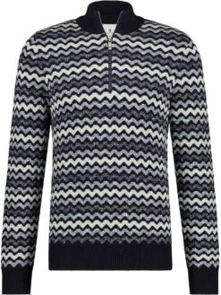 State Of Art Half Zip Donkerblauw Print -Kleding Kortings Winkel 74541 1 1
