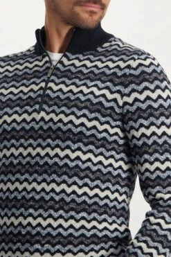 State Of Art Half Zip Donkerblauw Print -Kleding Kortings Winkel 74541 3