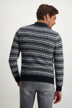 State Of Art Half Zip Donkerblauw Print -Kleding Kortings Winkel 74541 4
