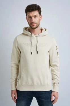 PME Legend Hoodie Brushed Fleece Lichtbeige -Kleding Kortings Winkel 74544 3 1