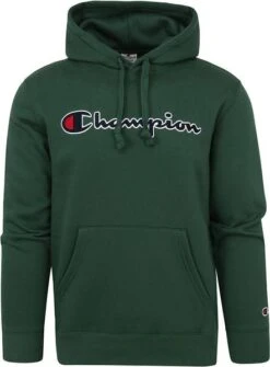 Champion Hoodie Logo Donkergroen -Kleding Kortings Winkel 74877 1 1