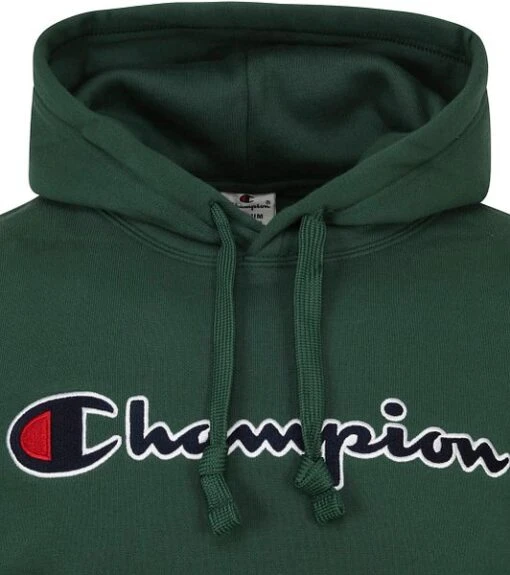 Champion Hoodie Logo Donkergroen - Afbeelding 4