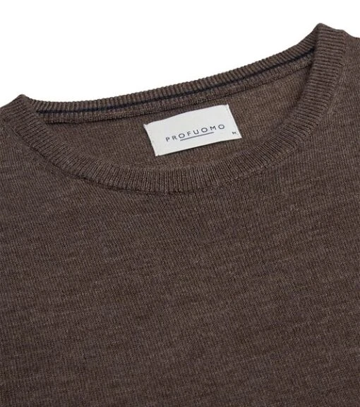 Profuomo Pullover Merinowol Taupe - Afbeelding 3