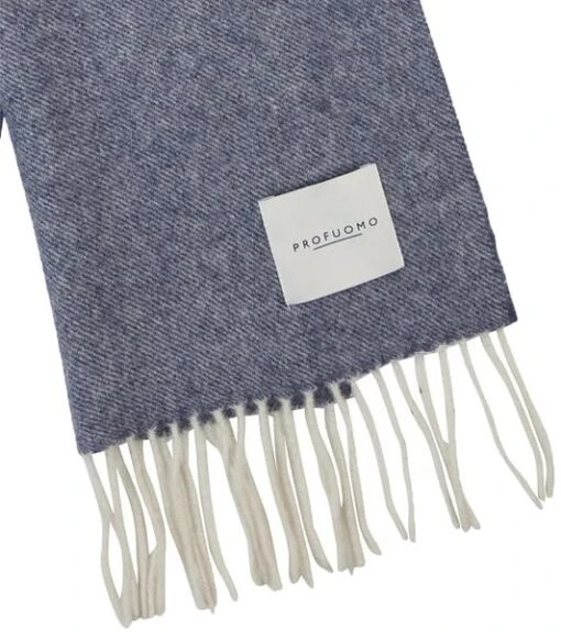 Profuomo Sjaal Lamswol Mid Blauw - Afbeelding 2