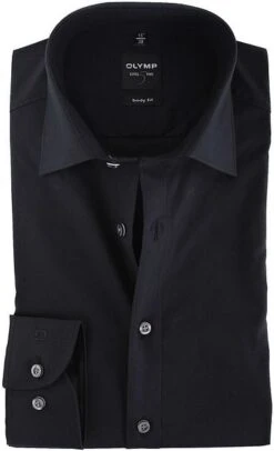 OLYMP Level Five Overhemd Body-Fit Zwart -Kleding Kortings Winkel 7565 1 1