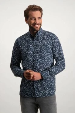 State Of Art Overhemd Print Plant Navy -Kleding Kortings Winkel 75787 2 1