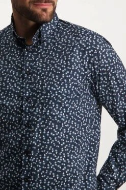 State Of Art Overhemd Print Plant Navy -Kleding Kortings Winkel 75787 3