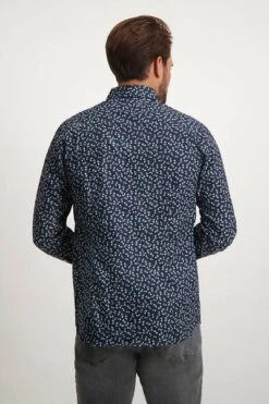 State Of Art Overhemd Print Plant Navy -Kleding Kortings Winkel 75787 4