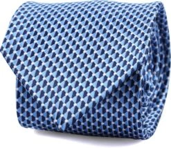 Suitable Stropdas Zijde Print Stippen Donkerblauw