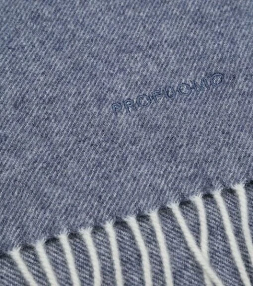 Profuomo Sjaal Wol Mid Blauw - Afbeelding 4