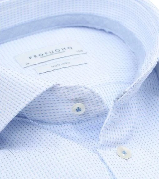 Profuomo Overhemd Structuur Lichtblauw - Afbeelding 5