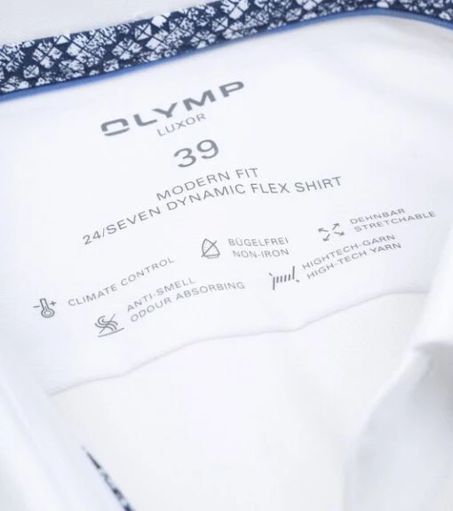 OLYMP Luxor Overhemd 24/Seven SL7 Wit - Afbeelding 4