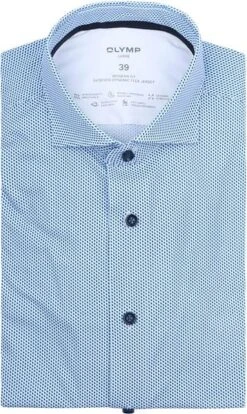 OLYMP Luxor Overhemd 24/Seven Print Blauw -Kleding Kortings Winkel 77060 1 1