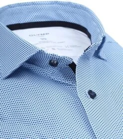 OLYMP Luxor Overhemd 24/Seven Print Blauw -Kleding Kortings Winkel 77060 2 1