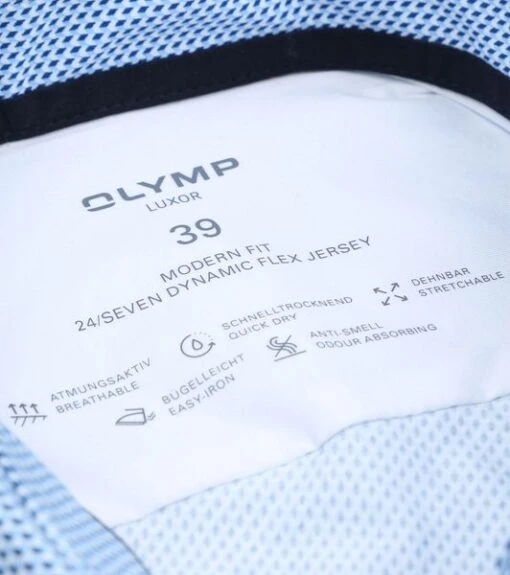 OLYMP Luxor Overhemd 24/Seven Print Blauw - Afbeelding 4
