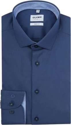 OLYMP Overhemd Level 5 SL7 Donkerblauw