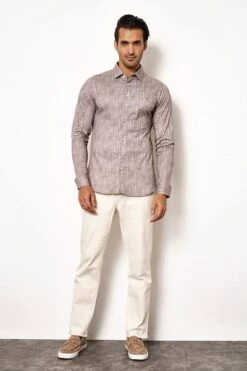 Desoto Overhemd Melange Bruin -Kleding Kortings Winkel 77106 5