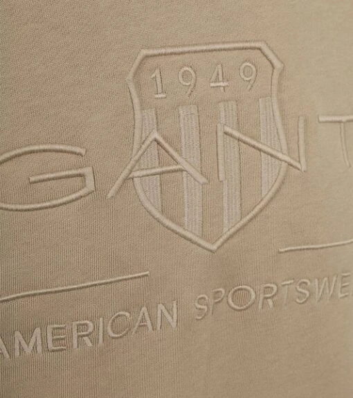 Gant Hoodie Tonal Shield Beige - Afbeelding 3