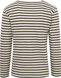 Armor-Lux Houat Trui Strepen Zwart Ecru -Kleding Kortings Winkel 77351 3 1
