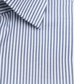 Olymp Luxor Shortsleeve Overhemd Strepen Navy -Kleding Kortings Winkel 77458 3 1