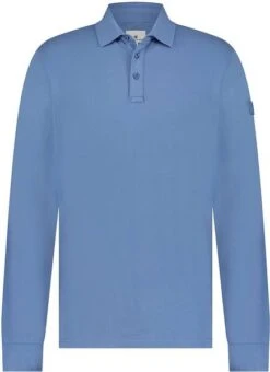 State Of Art Pique Longsleeve Polo Logo Blauw -Kleding Kortings Winkel 77768 1 1