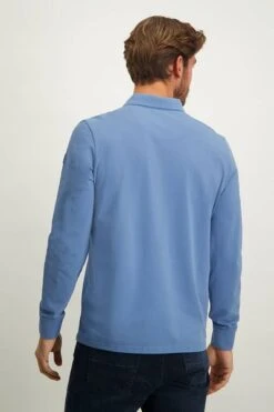 State Of Art Pique Longsleeve Polo Logo Blauw -Kleding Kortings Winkel 77768 3