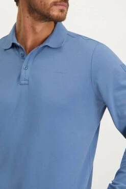 State Of Art Pique Longsleeve Polo Logo Blauw -Kleding Kortings Winkel 77768 4
