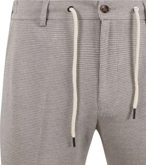 Suitable Pantalon Jersey Pied De Poule Beige - Afbeelding 6