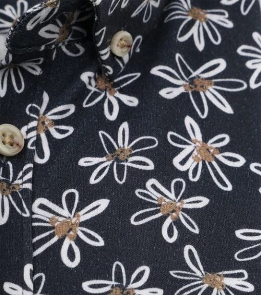 Blue Industry Short Sleeve Overhemd Bloemen Navy - Afbeelding 6