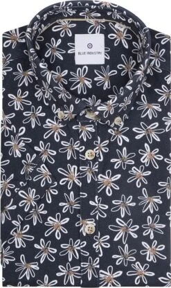 Blue Industry Short Sleeve Overhemd Bloemen Navy -Kleding Kortings Winkel 77960 4 1